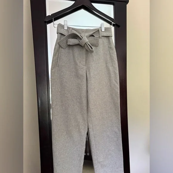 ARITZIA WILFRED JALLADE Light Gray Belted Trousers (US 0) - Picture 3 of 9